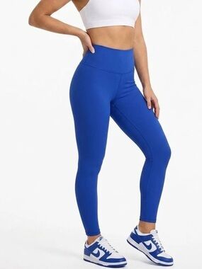 WILO The Label High-Waist Royal Blue Ribbed Athletic Leggings - NWOT